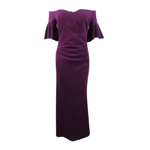Calvin Klein Women's Sweetheart Off-The-Shoulder Gown - Aubergine - Picture 1 of 2